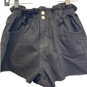Princesss Polly XX Womens Size 2 Paperbag Waist Cutoff Cotton Blend Shorts